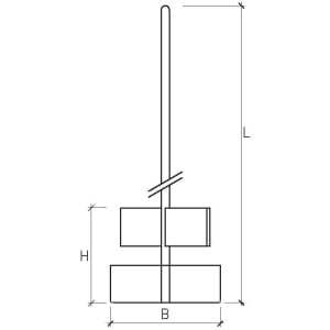 Double 4 Blade Stirrer with Simple Glass Shaft Double 4 Blade Stirrer with Simple Glass Shaft - Reactor accessories > Stirrers > Glass Stirrer